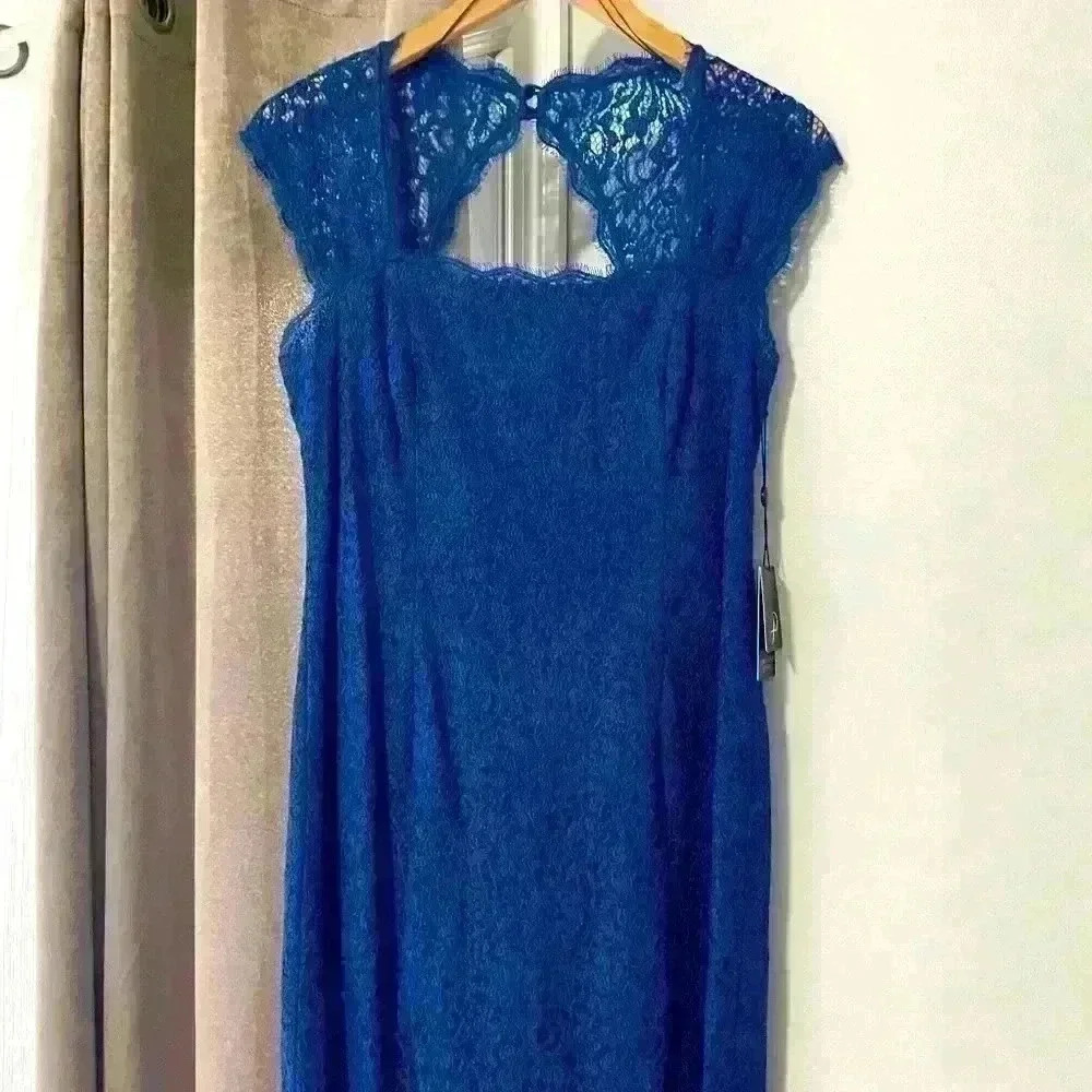 NWT Adrianna Papell Blue lace dress